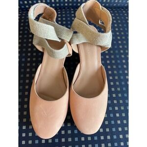 Sundance‎ Ankle Wrap Flats Espadrille Style Peach Color Size 37